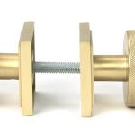 Satin Brass Brompton Mortice/Rim Knob Set (Square)