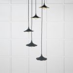 Smooth Brass Flora Cluster Pendant in Soot