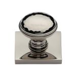 Heritage Brass - Diamond Cut Cabinet Knob with Square Backplate