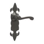 Antique Fleur De Lys Suite Lever on Back Plate
