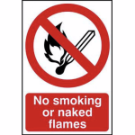 No smoking or naked flames' Sign - PVC - 200 x 300mm