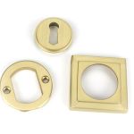Satin Brass Round Escutcheon (Square)