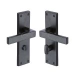 M.Marcus - Black Iron Cheswell Door Handle on Plate