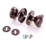 Plastic Mortice/Rim Knob Set - Brown