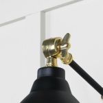 Hammered Brass Brindley Wall Light in Elan Black