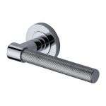 Heritage Brass - Phoenix Knurled Door Handle on Round Rose