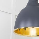 Smooth Brass Brindley Cluster Pendant in Slate