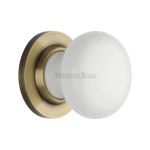 Heritage Brass - White Crackle Knob