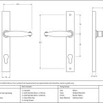 Pewter Cottage Slimline Lever Espag. Lock Set