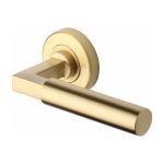 Heritage Brass - Bauhaus Door Handle on Round Rose