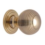 Heritage Brass - Reeded Cabinet Knob with Base