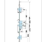 SS French Door Multipoint Lock Kit 57mm Door