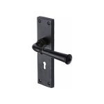 M.Marcus - Black Iron Ashfield Door Handle on Plate