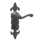 Antique Fleur De Lys Suite Lever on Back Plate