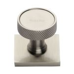 Heritage Brass - Florence Knurled Cabinet Knob with Square Backplate