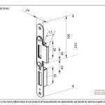 BZP Winkhaus Centre Latch Keep LH 44mm Door
