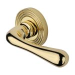 Heritage Brass - Charlbury Reeded Door Handle on Round Rose