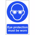 Eye protection must be worn' Sign - PVC - 200 x 300mm