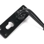 Black Smooth Lever Euro Lock Set