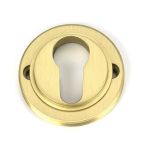 Satin Brass Round Euro Escutcheon (Square)