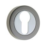 Jedo Dual Euro Profile Escutcheons on 50mm Round Rose
