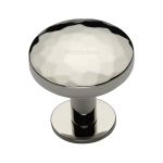 Heritage Brass - Round Hammered Cabinet Knob with Rose