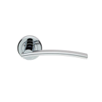 Dual Polished / Satin Chrome Serozzetta Cumulus Lever Handle On Rose