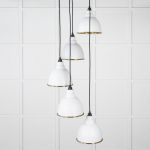 Smooth Brass Brindley Cluster Pendant in Flock