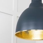 Hammered Brass Brindley Cluster Pendant in Soot