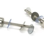 Satin SS (304) 100mm Bolt Fixings for T Bar (2) - Offset