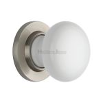 Heritage Brass - Plain White Porcelain Door Knob on Rose