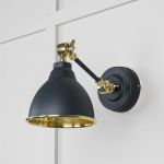 Hammered Brass Brindley Wall Light in Soot