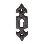 Black Antique Fleur de lys' Keyhole Profile Escutcheon