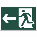 Running man arrow left' Sign - PVC - 300 x 200mm