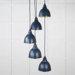 Hammered Brass Brindley Cluster Pendant in Dusk