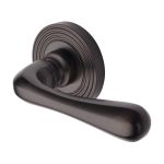 Heritage Brass - Charlbury Reeded Door Handle on Round Rose