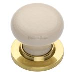 Heritage Brass - Cream Crackle Door Knob on Rose