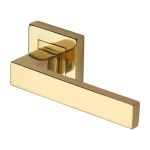 Heritage Brass - Delta Sq Door Handle on Square Rose