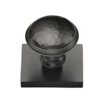Heritage Brass - Diamond Cut Cabinet Knob with Square Backplate