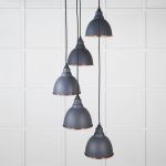 Hammered Copper Brindley Cluster Pendant in Slate
