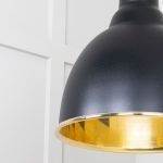 Smooth Brass Brindley Cluster Pendant in Elan Black