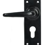 Black Oak Lever Euro Lock Set