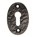 Black Antique Oval Shape Keyhole Profile Escutcheon
