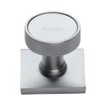 Heritage Brass - Florence Knurled Cabinet Knob with Square Backplate