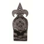 Black Antique Fleur de lys' Rim Cylinder Pull
