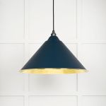Hammered Brass Hockley Pendant in Dusk