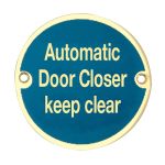Stainless Steel Automatic Door Closer Keep Clear
