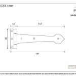 Textured  Cast T Hinge (pair)