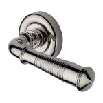 Heritage Brass - Colonial Reeded Door Handle on Round Rose
