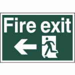Fire exit running man arrow left' Sign - PVC - 600 x 400mm